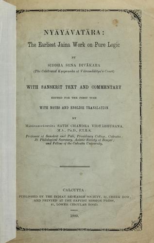 Nyāyāvatāra: the earliest Jaina work on pure logic