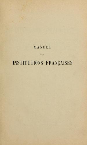 Manuel des institutions françaises