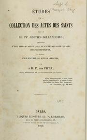 Études sur la collection des actes des saints