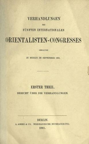Verhandlungen des fünften Internationalen Orientalisten-Congresses
