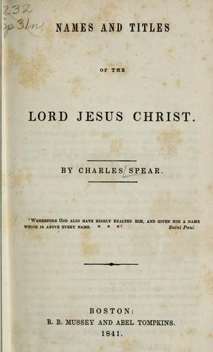 Names and titles of the Lord Jesus Christ