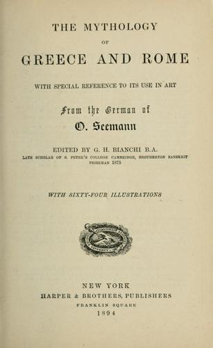 The mythology of Greece and Rome