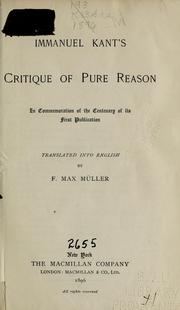 Immanuel Kant's Critique of pure reason
