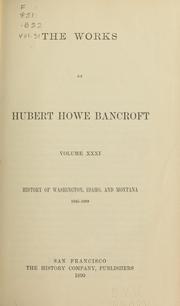 History of Washington, Idaho, and Montana, 1845-1889