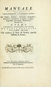 Manuale di varj ornamenti tratti dalle fabbriche, e frammenti antichi