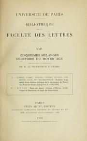 Mélanges d'histoire du moyen âge