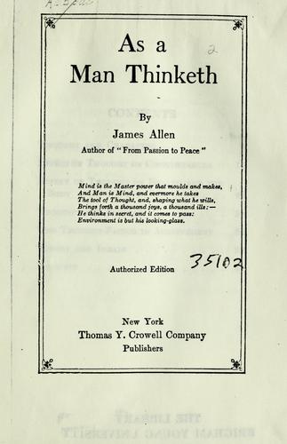 As a man thinketh