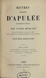 Oeuvres complètes d'Apulée