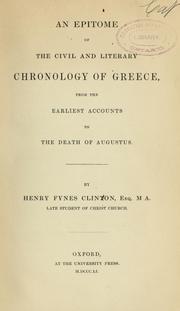 An epitome of the civil and literary chronology of Greece