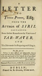 A letter to T---- P----, esq. [.i.e. Thomas Prior] from the author of Siris