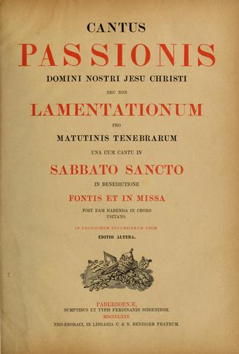 Cantus Passionis Domini nostri Jesu Christi