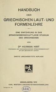 Handbuch der griechischen laut- und formenlehre