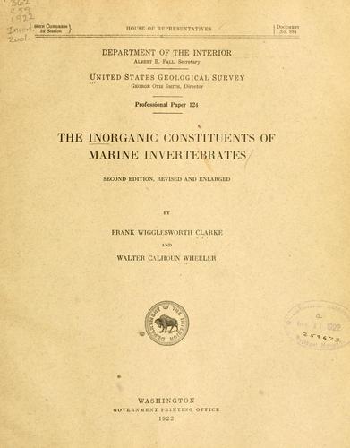 The inorganic constituents of marine invertebrates