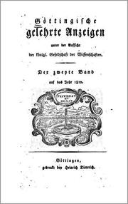 Göttingische Gelehrte Anzeigen