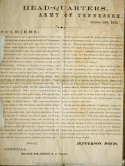 Soldiers, a grateful country has recognized your arduous service, and rejoiced over your glorious victory on the field of Chickamauga