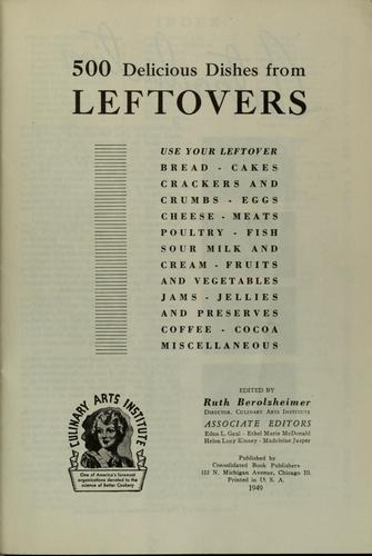 500 delicious dishes from leftovers