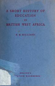 A short history of education in British West Africa