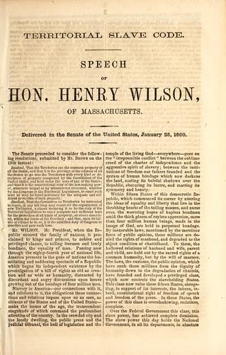 Speech of Hon. Henry Wilson, of Massachusetts