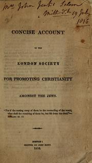 A concise account of the London Society for Promoting Christianity amongst the Jews