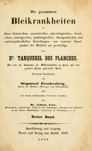 Die gesammten Bleikrankheiten