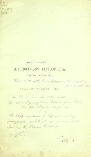Descriptions of Heterocerous Lepidoptera from Congo