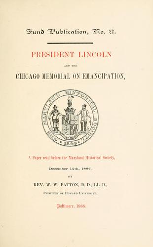 President Lincoln and the Chicago memorial of emancipation