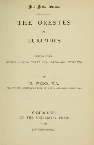 The  Orestes of Euripides