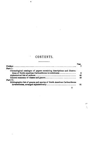 A bibliographic index of North American carboniferous invertebrates