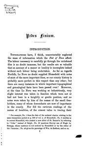 Pedes Finium: Or Fines, Relating to the County of Norfolk, Levied in the King's Court from the ..