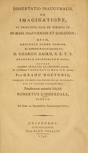 Dissertatio inauguralis, de imaginatione