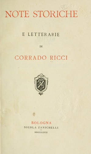 Note storiche e letterarie
