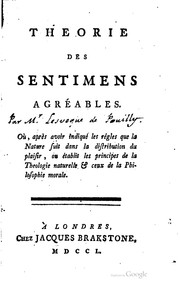 Théorie des sentimens agréables