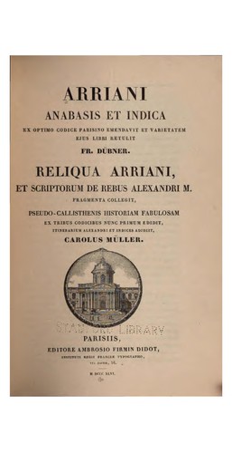 Arriani Anabasis et Indica