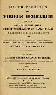 A Middle English translation of Macer Floridus De viribus herbarum