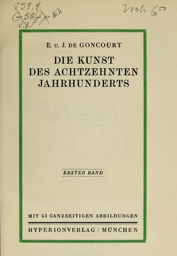 Die Kunst des achtzehnten Jahrhunderts