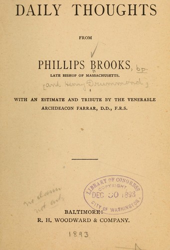 Daily thoughts from Phillips Brooks