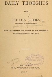 Daily thoughts from Phillips Brooks