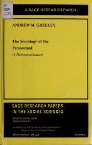 The sociology of the paranormal