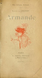 Armande [par] E. et J. de Goncourt