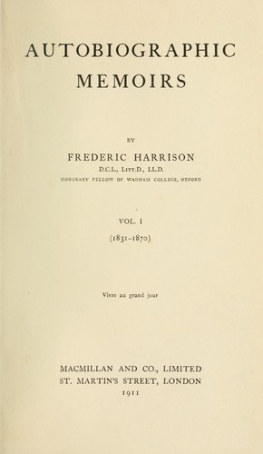 Autobiographic memoirs