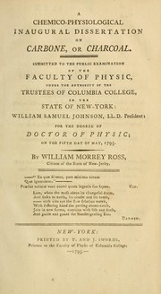 A chemico-physiological inaugural dissertation on carbone, or charcoal