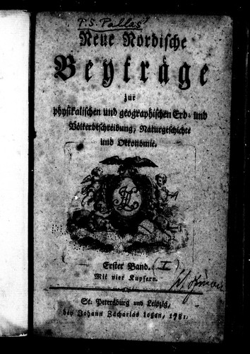 Neue nordische Beyträge zur physikalischen und geographischen Erd-und Völkerbeschreibung, Naturgeschichte und Oekonomie