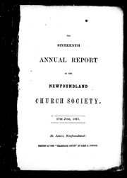The sixteenth annual report of the Newfoundland Church Society, 17th June, 1857