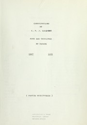 Constitutions du R.P.J. Lalemant pour les Ursulines du Canada, 1647-1681. Partie spirituelle