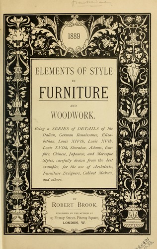 Elements of style in furniture and woodwork