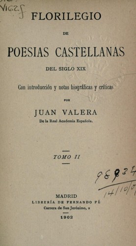 Florilegio de poesias castellanas del siglo XIX