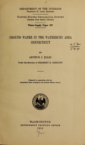 Ground water in the Waterbury area, Connecticut