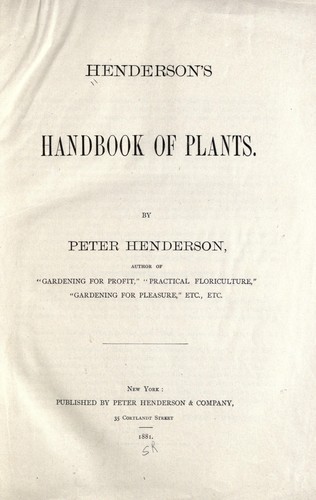 Handbook of plants