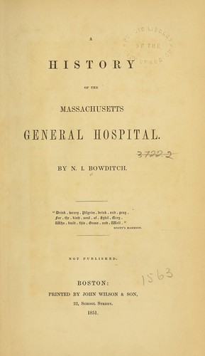 A history of the Massachusetts general hospital