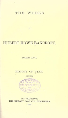 History of Utah, 1540-1886